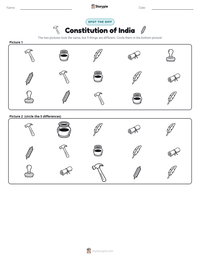 Constitution of India printable worksheet preview