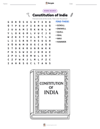 Constitution of India printable worksheet preview