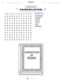 Aperçu de la feuille de travail imprimable Constitution de l'Inde