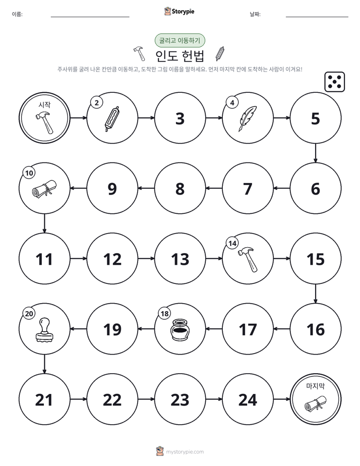 주사위 굴리고 이동하기 게임