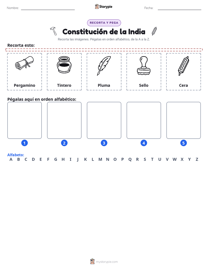 Cortar y Pegar el Alfabeto