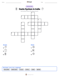Caste System in India printable worksheet preview