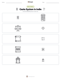 Caste System in India printable worksheet preview