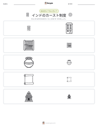 インドのカースト制度 の印刷可能ワークシートプレビュー