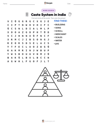 Caste System in India printable worksheet preview