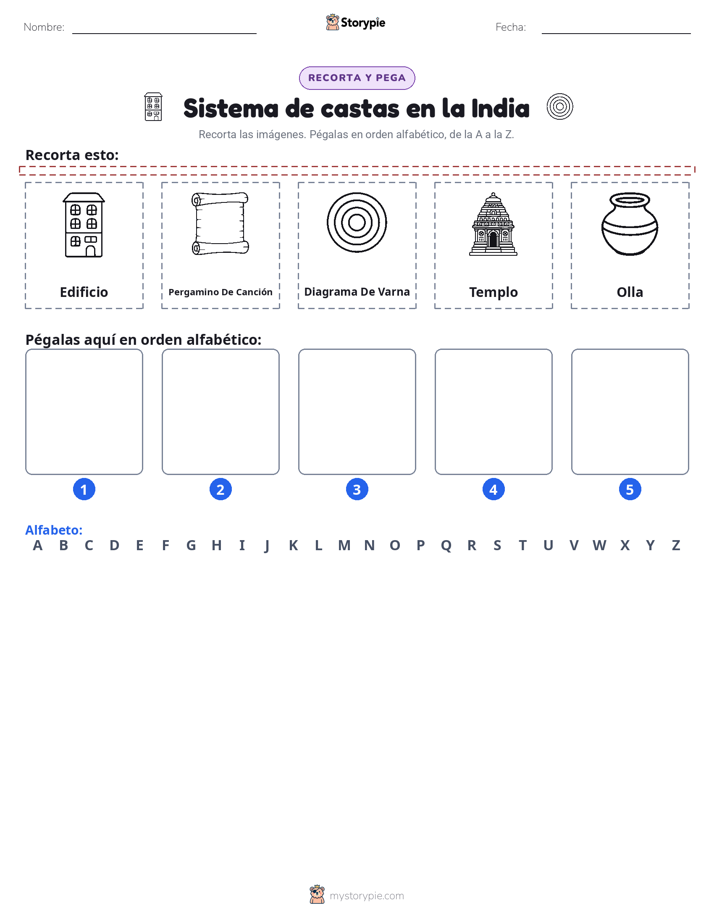 Cortar y Pegar el Alfabeto