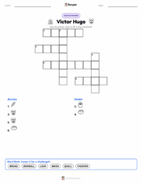 Victor Hugo printable worksheet preview