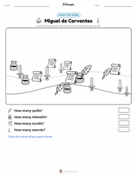 Miguel de Cervantes printable worksheet preview