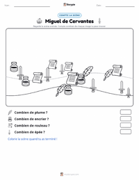 Aperçu de la feuille de travail imprimable Miguel de Cervantes