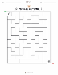 Miguel de Cervantes printable worksheet preview