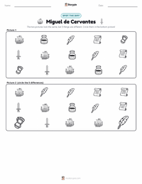 Miguel de Cervantes printable worksheet preview