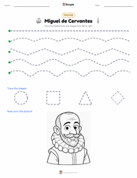 Miguel de Cervantes printable worksheet preview