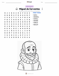 Miguel de Cervantes printable worksheet preview