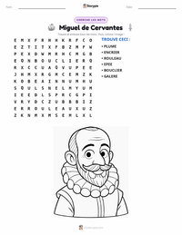 Aperçu de la feuille de travail imprimable Miguel de Cervantes