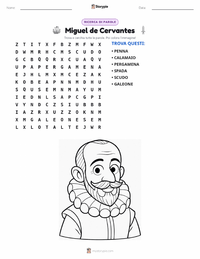 Anteprima della scheda stampabile di Miguel de Cervantes