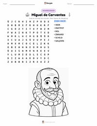 Miguel de Cervantes afdrukbare werkblad voorbeeld