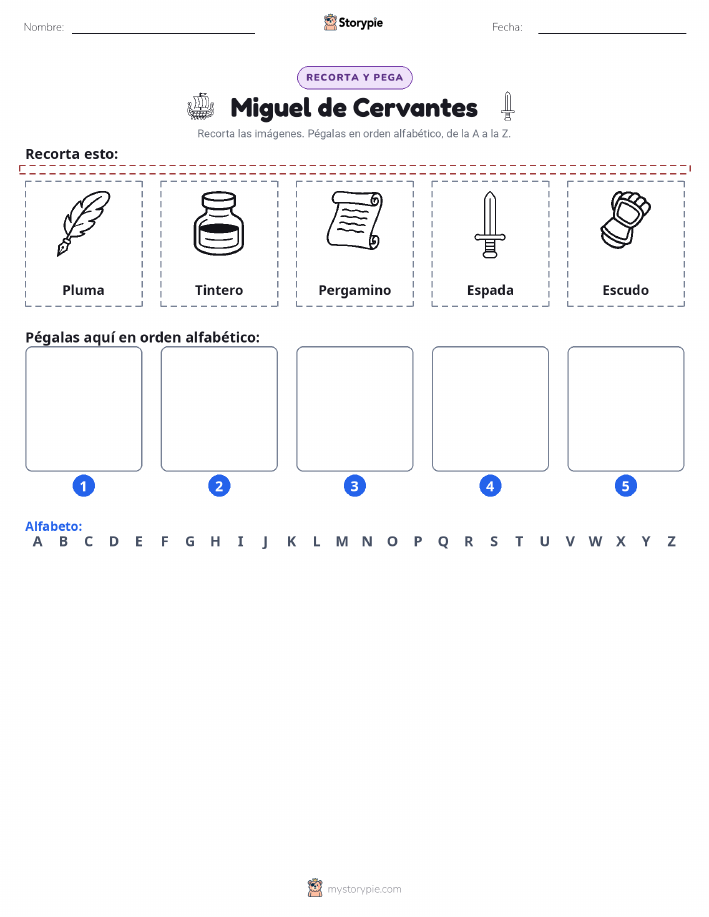 Cortar y Pegar el Alfabeto