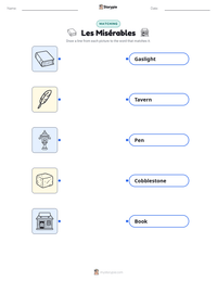 Les Misérables printable worksheet preview