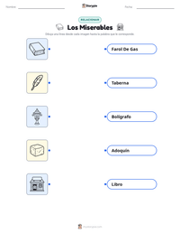 Vista previa de la hoja de trabajo imprimible de Los Miserables