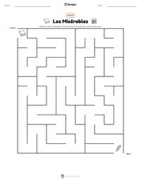 Les Misérables printable worksheet preview