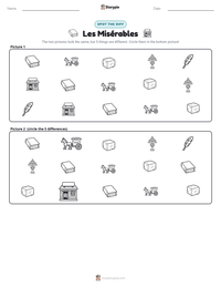 Les Misérables printable worksheet preview