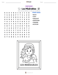 Les Misérables druckbare Arbeitsblatt Vorschau