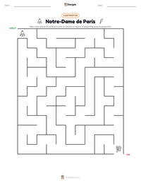 Aperçu de la feuille de travail imprimable Notre-Dame de Paris