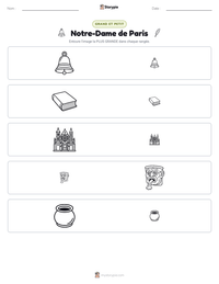 Aperçu de la feuille de travail imprimable Notre-Dame de Paris