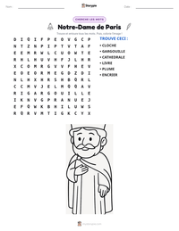 Aperçu de la feuille de travail imprimable Notre-Dame de Paris