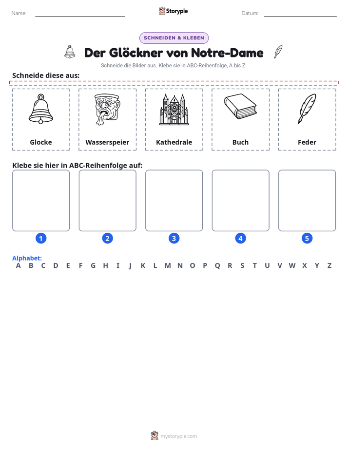 Schneiden & Einfügen Alphabet