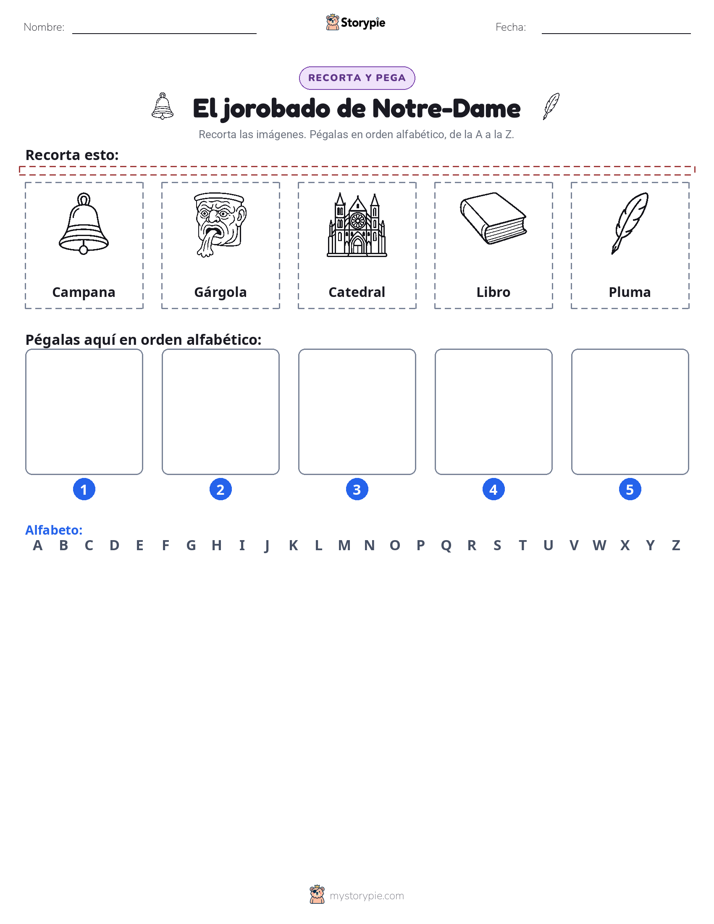 Cortar y Pegar el Alfabeto