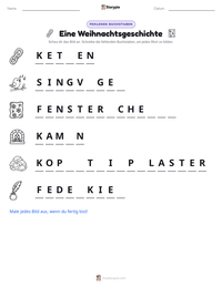Eine Weihnachtsgeschichte druckbare Arbeitsblatt Vorschau
