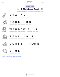A Christmas Carol printable worksheet preview