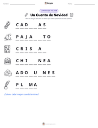Vista previa de la hoja de trabajo imprimible de Un Cuento de Navidad