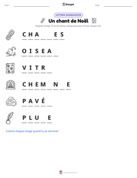 Aperçu de la feuille de travail imprimable Un chant de Noël