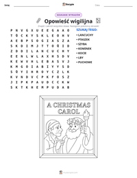 Podgląd drukowalnego arkusza ćwiczeń Opowieść wigilijna