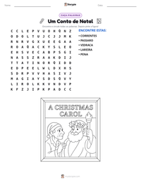 Prévia da folha de atividades imprimível Um Conto de Natal