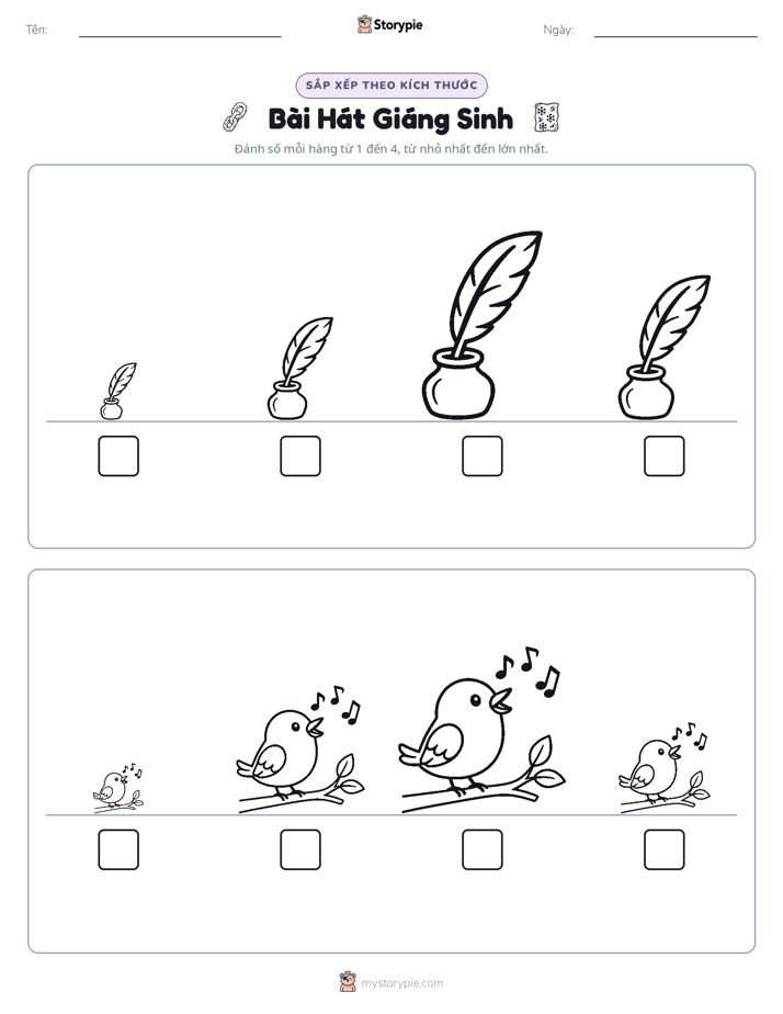 Thứ Tự Kích Thước