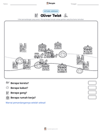 Prabaca lembar kerja cetak Oliver Twist