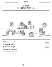 Oliver Twist afdrukbare werkblad voorbeeld