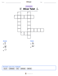 Oliver Twist printable worksheet preview