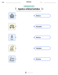 Podgląd drukowalnego arkusza ćwiczeń Epoka wiktoriańska