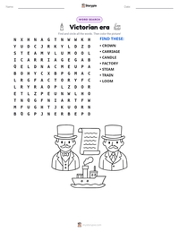 Victorian era printable worksheet preview