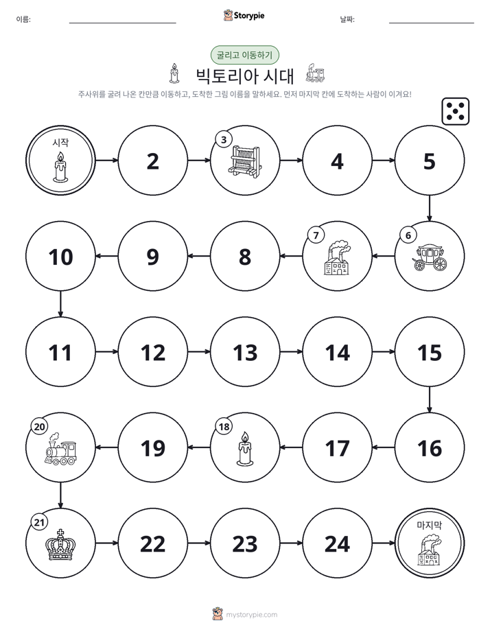 주사위 굴리고 이동하기 게임