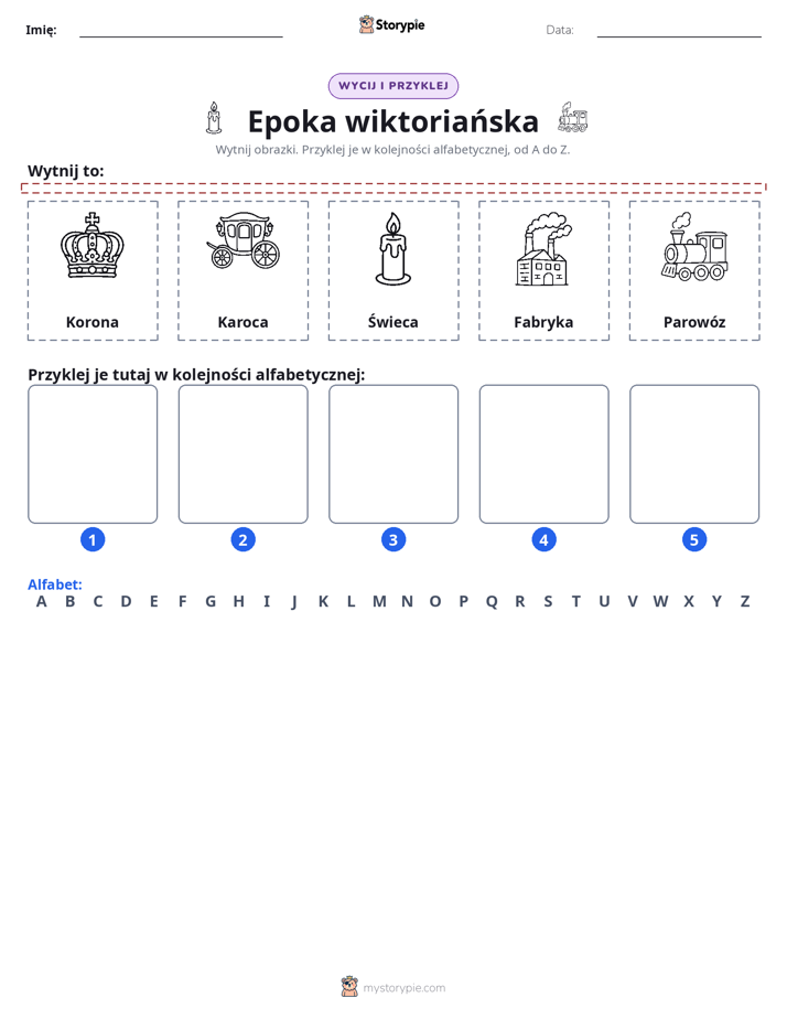 Wytnij i Wklej Alfabet