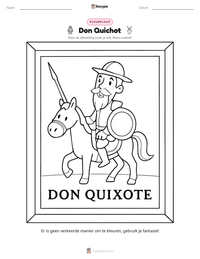 Don Quichot afdrukbare werkblad voorbeeld
