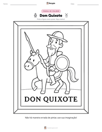 Prévia da folha de atividades imprimível Dom Quixote