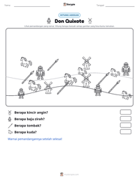 Prabaca lembar kerja cetak Don Quixote