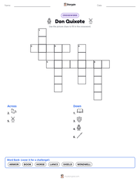 Don Quixote printable worksheet preview