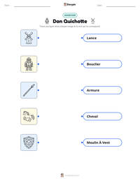 Aperçu de la feuille de travail imprimable Don Quichotte
